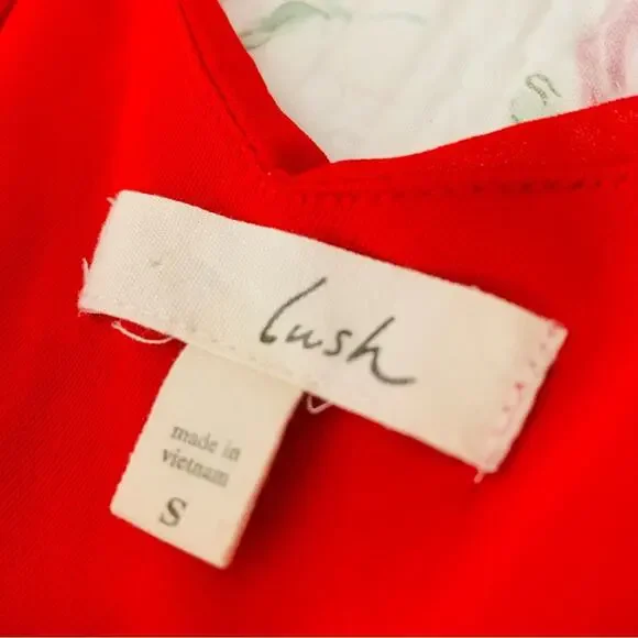 Lush | Red mini dress size small chiffon - Picture 3 of 5